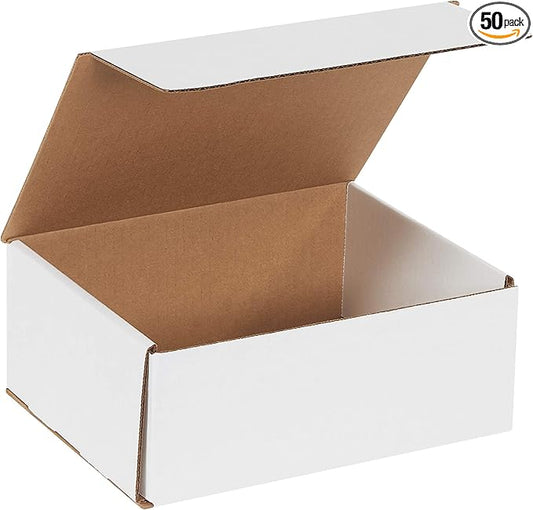 BOX USA Small Shipping Boxes 10"L x 7"W x 3"H, 50-Pack | Foldable Corrugated Cardboard Crush-Proof Box for Shipping, Packing, Moving and Storage 10x7x3