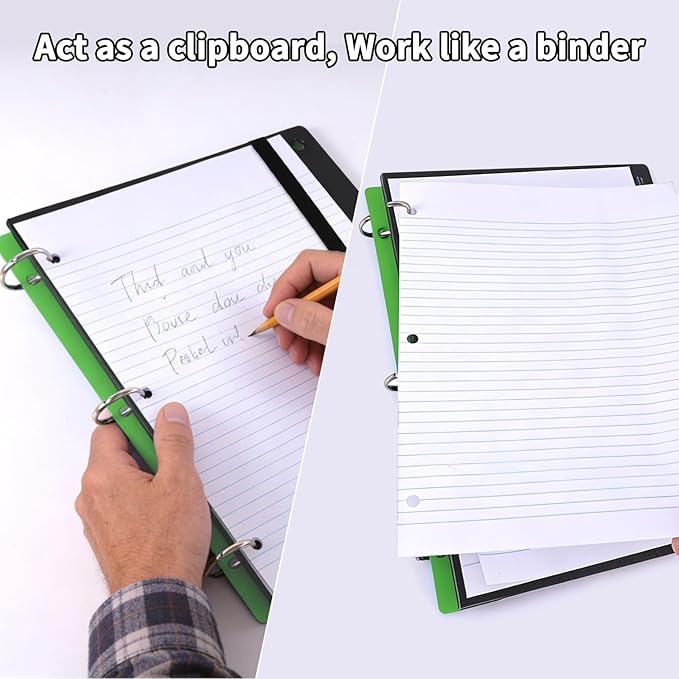 360° Pivotable 3 Ring Clipboard Binder, Foldable Binders 1 Inch Fits 8.5" x 11", Medical Nursing Foldable Clipboard Binder for Home, School, Office, Doctors- Green