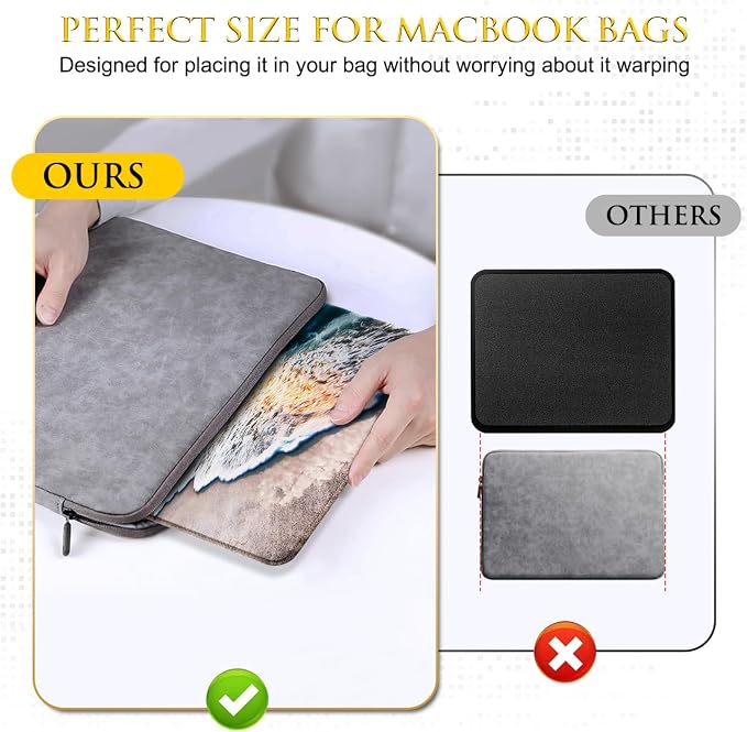 JIKIOU 3 Pack Mouse Pad with Stitched Edge, Portable Size-10.2x8.3in Beach | Anti-Fray, Comfortable Smooth Lycra Surface, Non-Slip Rubber Base, Machine Washable Fade-resistant, Compatible with All Mice