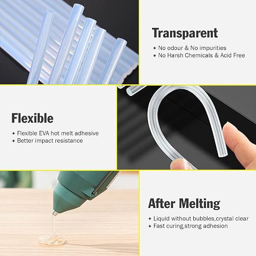 600 Pack Mini Hot Glue Sticks, 4" Long x 0.27" Diameter Glue Sticks for Mini Glue Guns, Multipurpose for Wood, Metal, Glass, Plastic, Floral, Fabric, Leather, Foam, Floral
