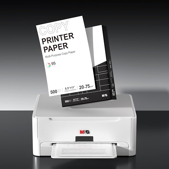 M&G Multipurpose Copy Printer Paper, 8.5 x 11, 20lb, 1 Ream (500 Sheets), 95 Bright, White | 8.5 x 11, 20lb, 1 Ream (500 Sheets), 95 Bright, White