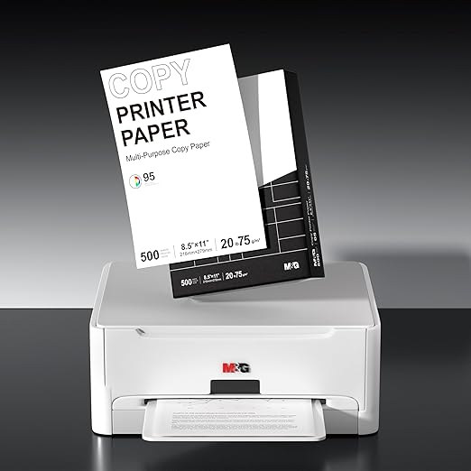 M&G Multipurpose Copy Printer Paper, 8.5 x 11, 20lb, 1 Ream (500 Sheets), 95 Bright, White