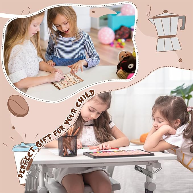 Kids Pretend Play Notepads 4X6 In Pretend Play Notebooks Playtime Notepads Variety Role Play Game Accessories Pages Each for Kids Toddlers 3-5(6,Brown Coffee Shop)