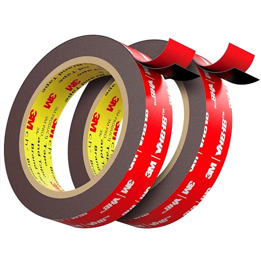 Double Sided Tape Heavy Duty (2 Pack), Waterproof Strong Mounting Adhesive Tape for Walls, Car, Home Decor, Office Decor, Made of 3M VHB Tape (16.4FT x 0.94IN) | Outdoor Waterproof, Stick Foam Mounting Tape for Walls Automotive Trim Home Office Decor I...
