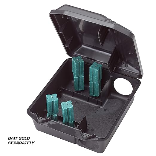Tomcat Rodent Station, Includes 1 Rodent Station with 4 Bait Securing Rods and 1 Security Key - Fits Rat or Mouse Sized Traps (Baits & Traps Sold Separately) - Use Indoors or Outdoors (Pack of 4)