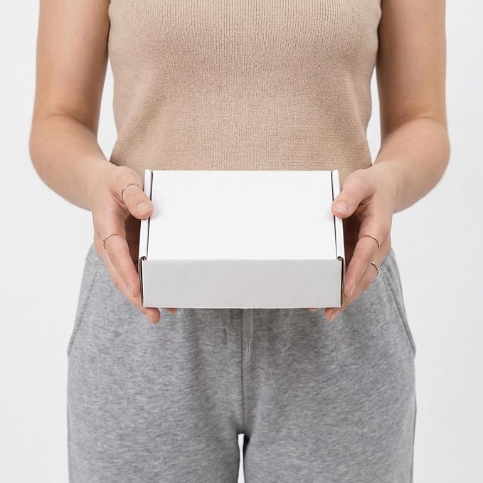 PHAREGE 30 Pack 7x5x2 inch Small Shipping Boxes, White Mailing Boxes | Tuck Top, Quick Fold, Easy Assemble, Shape Well, Single Corrugated, DIY Cardboard, Phone, Card Shipping, Business Packaging