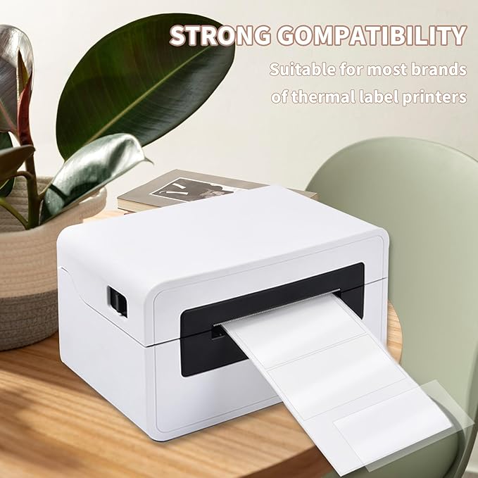 Starboling 2.25" x 1.25" Clear Direct Thermal Labels,Self-Adhesive Printer Label for Address,Logo,Shipping,Barcodes,QR Code