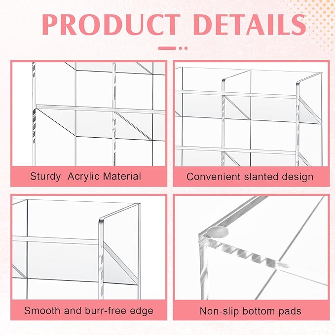 MotiMind Acrylic Pen Organizer Storage for 300 Markers Vertical Marker Organizer Acrylic Pen Display Holder for Office Desk Desktop Stationery Pencil Storage, Clear, 15 x 4 x 12.4 Inch