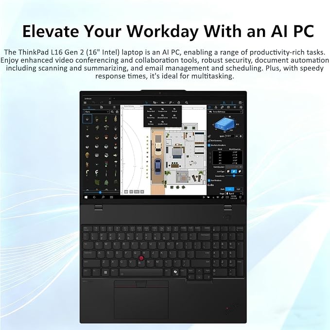Lenovo ThinkPad L16 Gen2 16" FHD+ Business AI Laptop, Intel Ultra 5 225U | Lenovo 16in Touchscreen Business Notebook, 16GB DDR5, 1TB SSD, Windows 11 Pro, Fingerprint, Backlit, RJ-45 Ethernet, Black