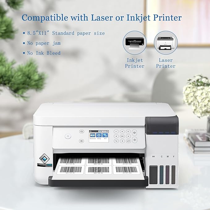 [200 Sheets 6000 Labels] BESTIKER Address Labels 1” x 2-5/8” Shipping Mailing Labels 30 per Page Printable FBA Barcode Label, Laser & Inkjet Printer Labels 30up White