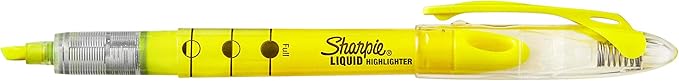 SHARPIE Liquid Highlighters, Chisel Tip, Fluorescent Yellow, 12 Count (Pack of 12)
