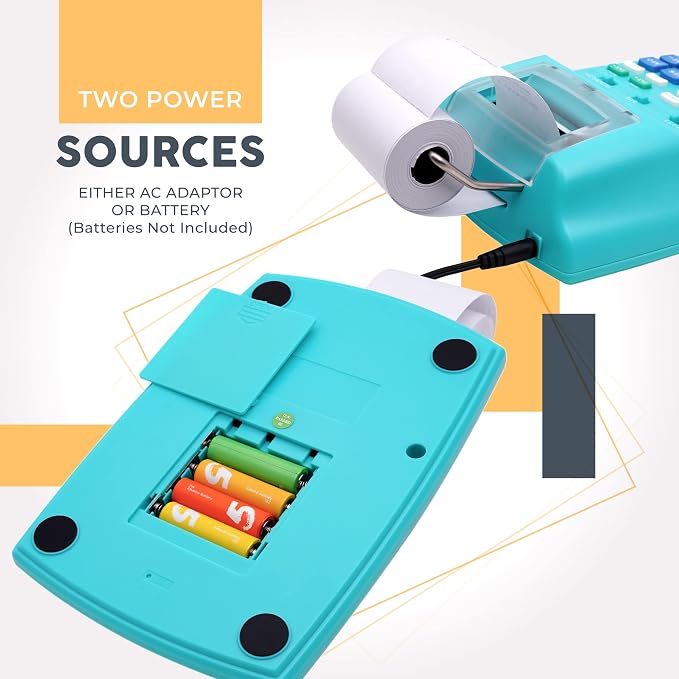 CATIGA Printing Calculator with Tape Print Out - 10 Key Adding Machine with Paper Roll, Desktop Electric Calculator for Accounting, Business, Finance, Home Office Use CP90A
