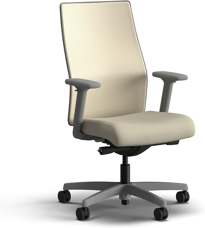 HON Ignition 2.0 Ergonomic Office Chair, Lumbar Support, Desk Chair, Linen | Ergonomic office desk chair with lumbar support, adjustable arms, office decor, workstation comfort for focused productivity