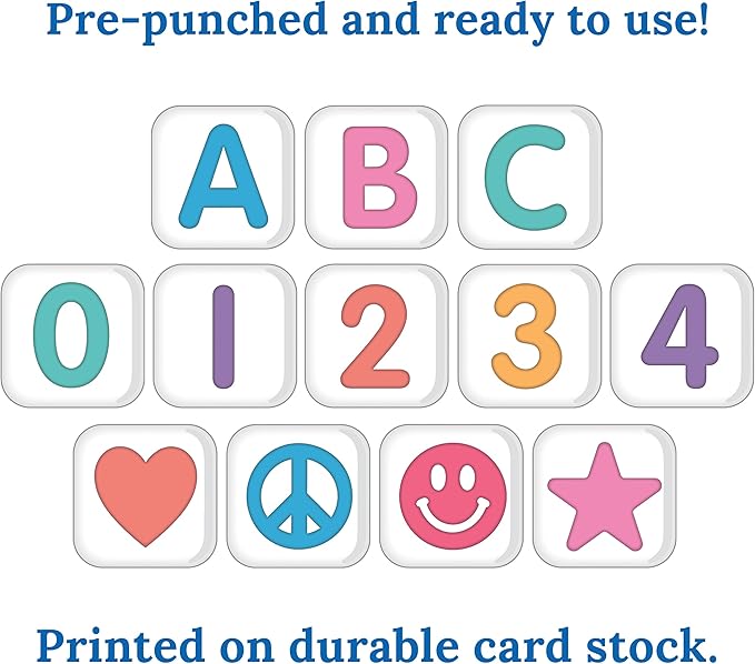 Carson Dellosa Crafty and Cool 216-Piece Bulletin Board Decorations, 3.5" Colorful Letters, Numbers, and Symbols for Party, Back to School Decorations, and Classroom Decor