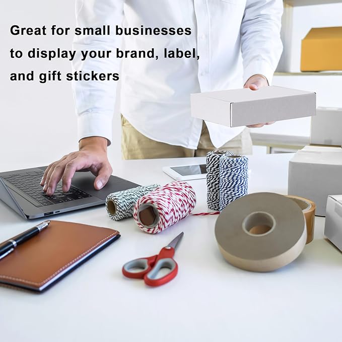 MEBRUDY 9X6X2 Shipping Boxes, 25 Pack White Literature Mailer Corrugated Cardboard Box for Small Business Mailing Packaging