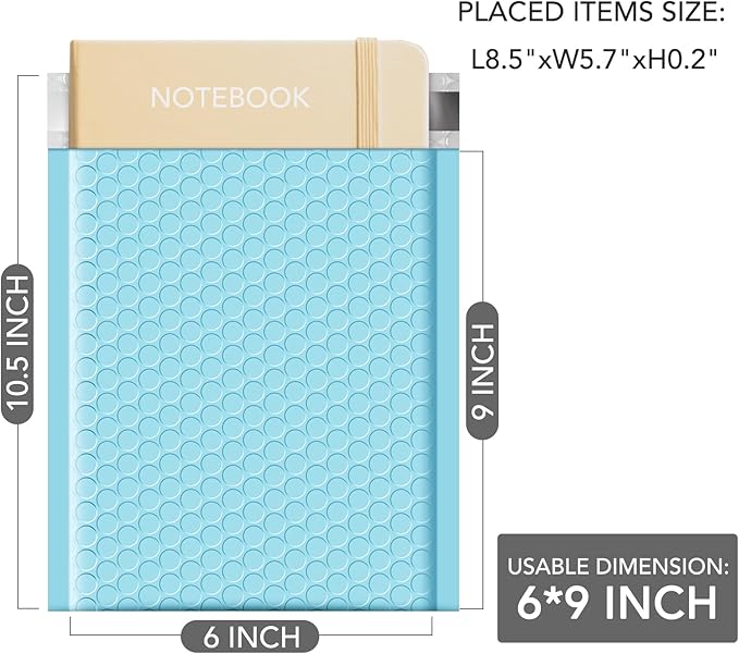 GSSUSA Bubble Mailers 6x10 Inches Padded Envelopes 600 Pack Usable Size 6x9" Small Envelope Bags Shipping Bag Bulk Pack Self Seal Package Mail Packing Business Supplies, Light Blue