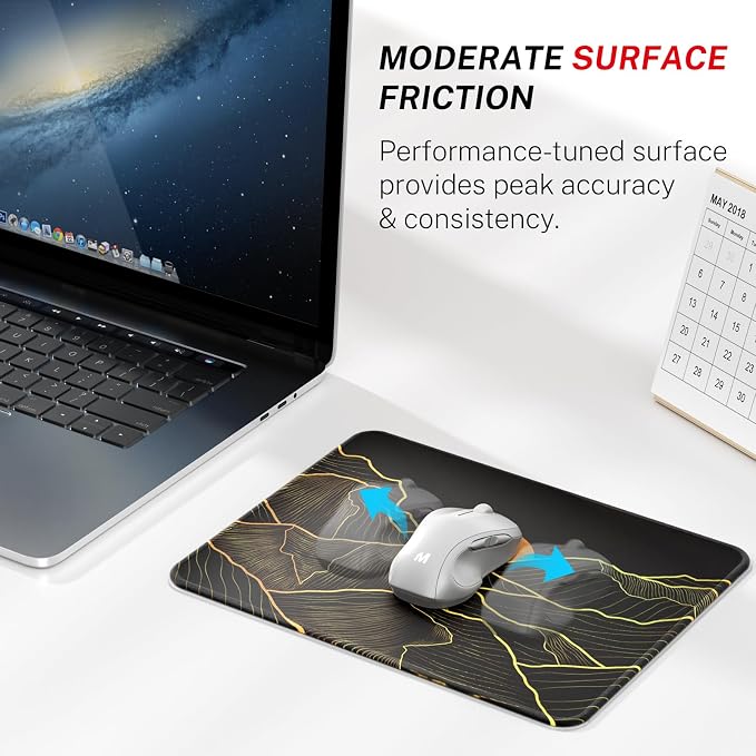 MROCO 3-Pack Mouse Pads, 30% Larger Surface, 8.5 x 11 in, Golden Rise | Anti-Fray Stitched Edges, Non-Slip Rubber Base, 3-Pack Value Set, Stylish Pattern Design, Office & Home Use