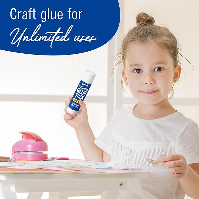 Glue Sticks Bulk Classroom, White Glue Sticks for Kids 60 Count, 0.32 Ounce, Washable All Purpose, for Kids, School and Home