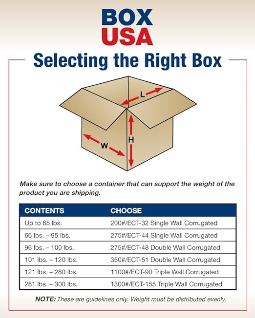 BOX USA Shipping Boxes 4"L x 4"W x 8"H, 25-Pack Tall Corrugated Boxes for Shipping, Packaging, Moving, Storage Box for Home or Business, Strong Wholesale Bulk Boxes