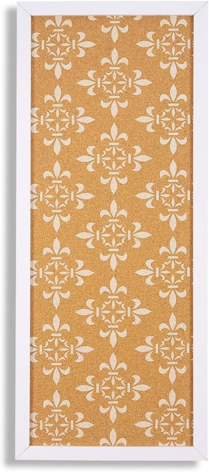 Juvale Decorative Cork Bulletin Boards for Walls (10 x 24 in) - White Frame Pin Board for Office, Bedroom & Room Decor