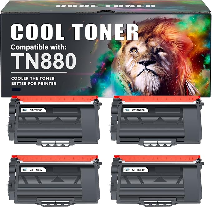 TN880 TN-880 for Brother TN 880 Super High Yield Black Toner Cartridge | Compatible for Brother TN880 HL-L6200DW HL-L6200DWT MFC-L6700DW MFC-L6800DW HL-L6300DW MFC-L6900DW HL-L6250DW Printer 4 Pack