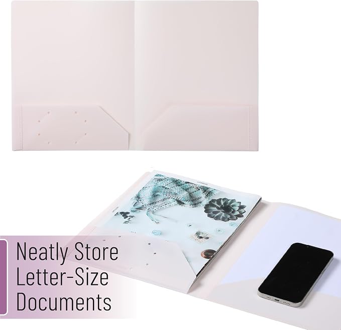 Mr. Pen- Plastic Folders with Pockets, 5 pcs | Aesthetic File Folder with Business Card Slot, 2-Pocket Folder, Back to School, Office, Filing Supplies