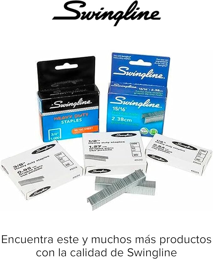 Swingline Staples, Heavy Duty, 3/8" Length, 60 Sheet Capacity, 100/Strip, 1000/Box, 1 Pack (35318)