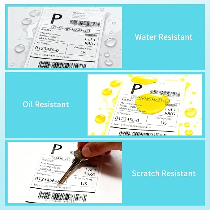 4 Rolls 4x6 Thermal Labels, 1800 Labels, Direct Shipping Labels for Zebra & Rollo Label Printer, Strong Adhesive, White Thermal Printer Label, 450Pcs/Rolls