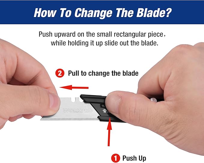 WORKPRO EDC Folding Utility Knife, Mini Box Cutter with Quick Open Axis Lock, Quick Change Blade Razor Knife, Foldable Small Pocket Knife with Belt Clip