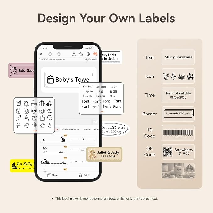 NIIMBOT D11 Label Maker Tape D110 Labels 3Rolls, Self-Adhesive Labeling Tape Replacement 0.55" X 1.18" (14 X 30mm) Clear Label Refills for Home Office, 630 Labels/3Rolls, Clear