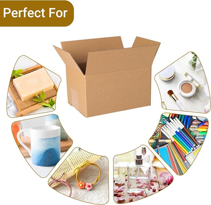 zmybcpack 80 pack 7x5x4 inch Cardboard Box Mailers, Kraft Shipping Boxes