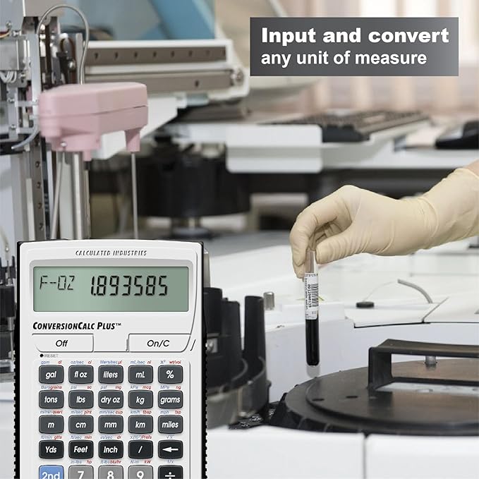 Calculated Industries 8030 ConversionCalc Plus Ultimate Professional Conversion Calculator Tool for Health Care Workers, Scientists, Pharmacists, Nutritionists, Lab Techs, Engineers and Importers, Silver