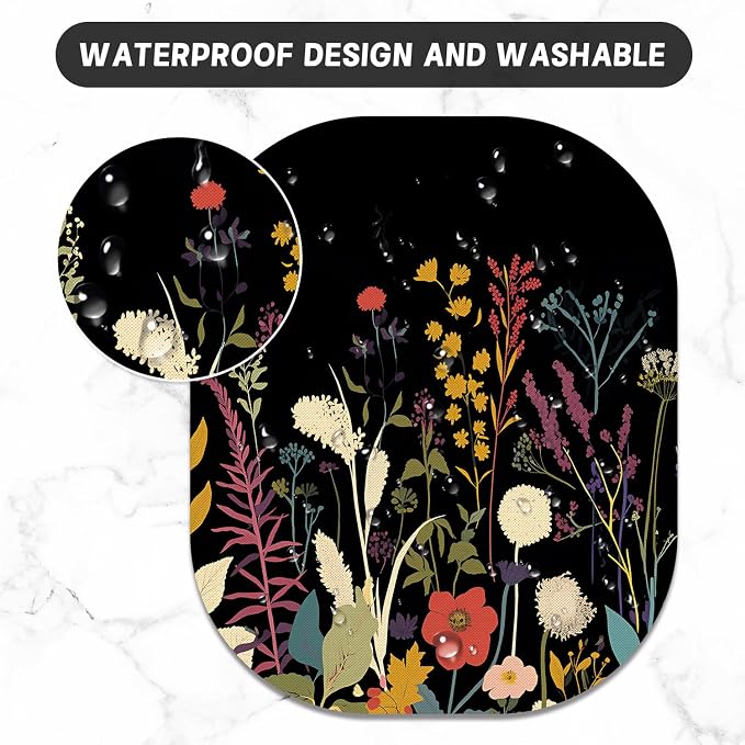 Small Mouse Pad, 6 x 7 Inch, Oval Mini Mouse Pad with Non-Slip Rubber Base for Laptop Wireless Mouse Keyboard Tray Mousepad, Beautiful Flowers and Plants