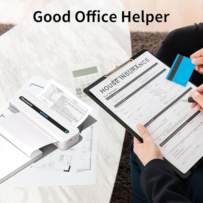 200 Sheets Phomemo Thermal Paper 8.5'' x 11'', US Letter Size Fold Thermal Paper Compatible with M832D M832 M834 M835 M833 M836 M08F-Letter Portable Printer