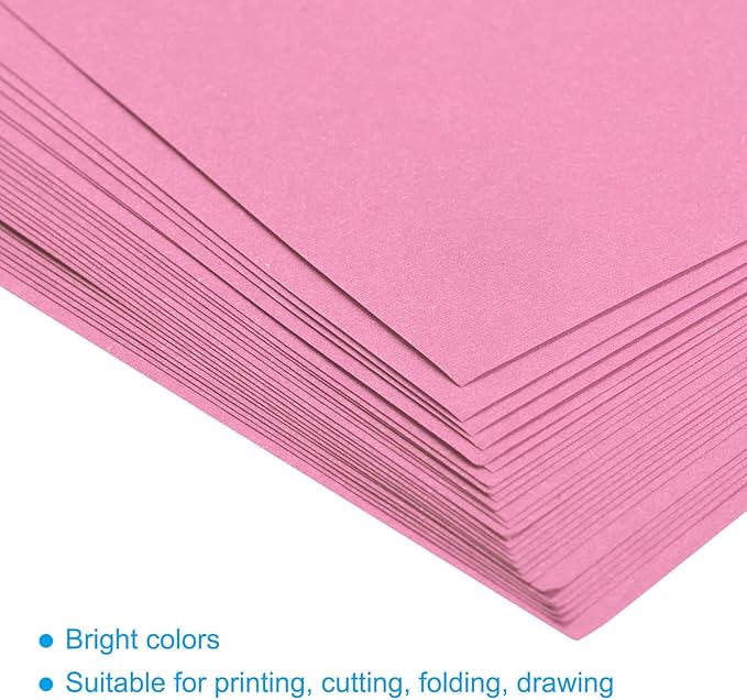 MECCANIXITY 100 Sheets Colored Copy Paper 8.3 x 11.7 Inch Printer Paper 80gsm Pink for Office Printing, Document Copying, Invitations, Forms, Art Projects