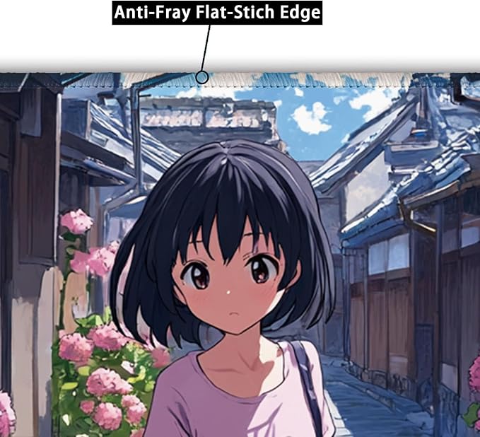 Anime Style Girl Pattern, Aesthetic Mouse Pad Small Mouse Pad Computer Mouse Pad Cool Mouse Pad Gaming, 26x21cm