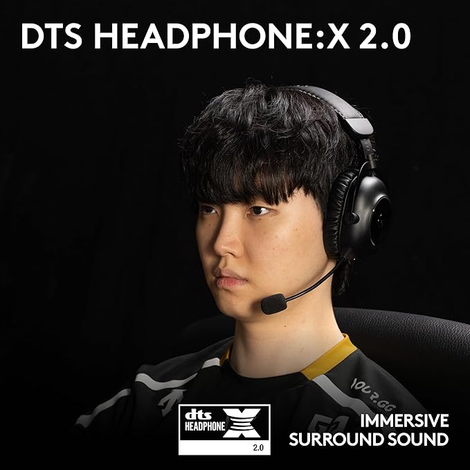 Logitech G PRO X 2 Lightspeed Wireless Gaming Headset, Detachable Boom Mic, 50mm Graphene Drivers, DTS:X Headphone 2.0—7.1 Surround, Bluetooth/USB/3.5mm Aux, for PC, PS5, PS4, Nintendo Switch - White