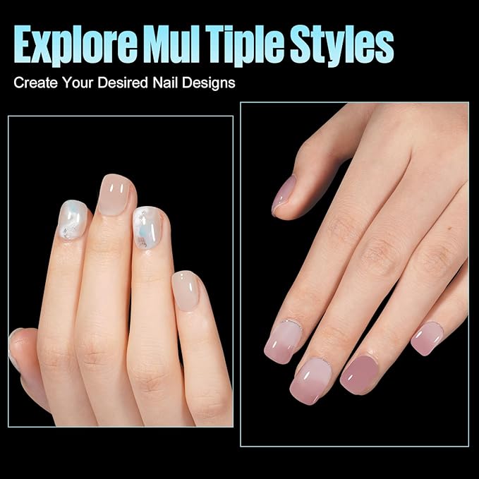 TOMICCA Short Nails Tips Extra Short Square Nail Tips 240Pcs Soft Pre-Shaped Acrylic Fake Nails, Half Matte Full Cover Clear Nails for Extension Nail Manicure Home DIY 12 Sizes