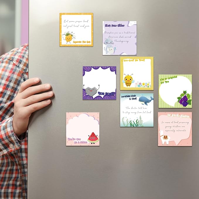 12 Pcs Fun Inspirational Sticky Notes 3 x 3 Inch Motivational Notepads Cute Post Positive Appreciation Sticky Notes Positive Gifts for Teacher Nurse Coworkers Studying Supplies(Vivid Style)