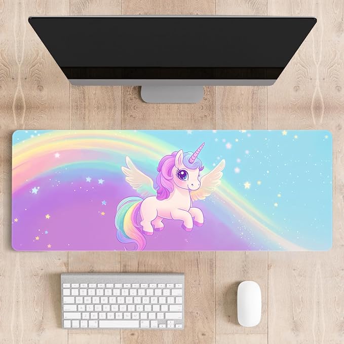Mousepad Desk Mat Gaming Large Keyboard Cute Office Desktop Computer Laptop Cartoon XXL Long Giant Big Kawaii Aesthetic Girly Pretty Design Women Girl Gamer Oversized Wide 30x12'' Mousepad