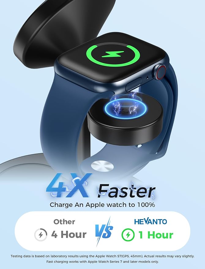 2026 3 in 1 Wireless Charging Station for Apple MagSafe Charger, 15W Fast Magnetic Mag-Safe Charger Stand for iPhone 17 16 15 14 13 12 17e Apple Watch AirPods Series, Gifts for Men