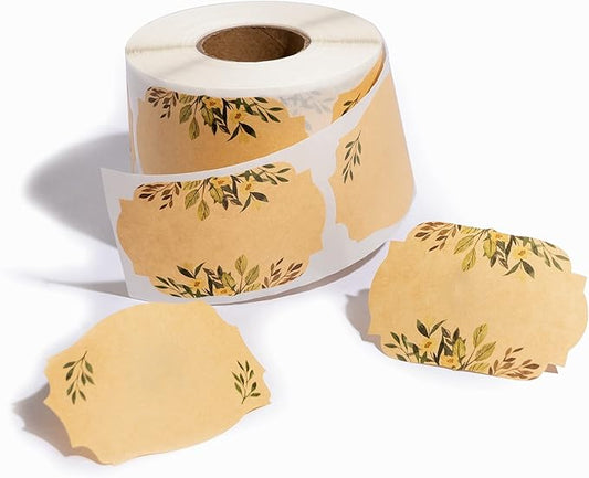 MONEST (250pc/Roll) 3"x2" Floral Pantry Labels | Mason Jar & Bottle Labels