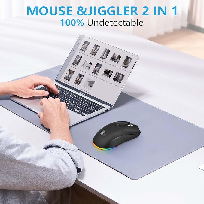 Wireless Bluetooth Mouse, Rechargeable USB Optical Mouse, 3 Adjustable DPI, LED Silent Dual Mode(Bluetooth 5.2 and 2.4G) Wireless Mouse for Laptop, PC, Mac，Ipad，Wide Compatibility. (Black)