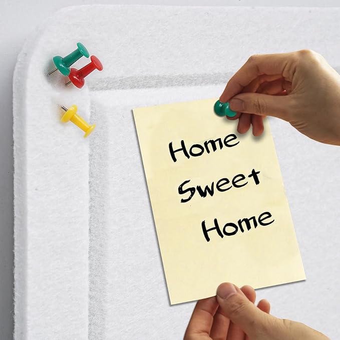 Large Bulletin Board 72" x 48" Felt Cork Board,Decor Pin Board, Warm White | Cork Board Alternative for Wall, Foldable Self-Adhesive Vision Board Prayer Board with Pushpins for Home Office Classroom