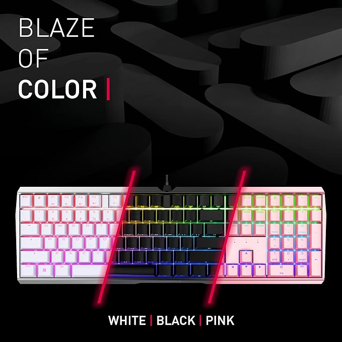 Cherry MX Board 3.0 S Wired Gamer Mechanical Keyboard with Aluminum Housing - MX Red Switches (Slight Clicky) for Gaming and Office - Customizable RGB Backlighting - Full Size - Black