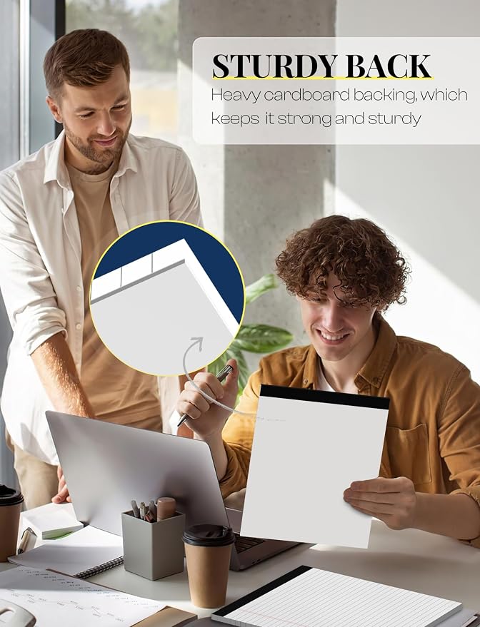 12 Pack Note Pads 8.5 x 11, White Legal Pads 8.5 x 11 Wide Ruled Lined | Writing Pads Legal Notepads Legal Ruled Lined Paper Pads 8.5 x 11 Inch 30 Sheets Per Writing Pad for School, Office, Home