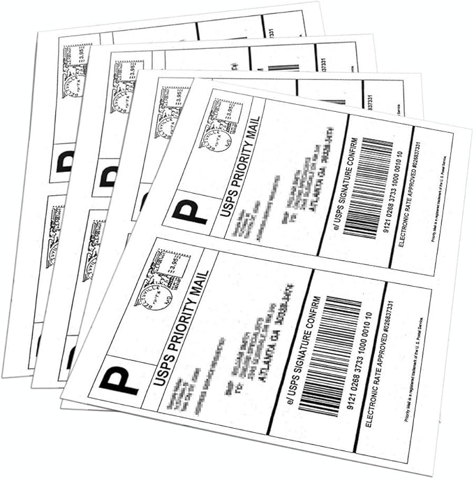 9527 Product 8.5" x 5.5" Half Sheet Self Adhesive Shipping Labels for Laser & Inkjet Printers, Easy to Peel Label, 100 Sheet 8.5 x 11 Address Labels, 2 Labels per Sheet (200 Labels)