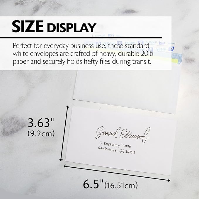 BAZIC Security Self Seal Envelope 3 5/8" x 6 1/2" #6, No Window Tint Pattern Mailing Envelopes, Peel & Seal (80/Pack), 1-Pack