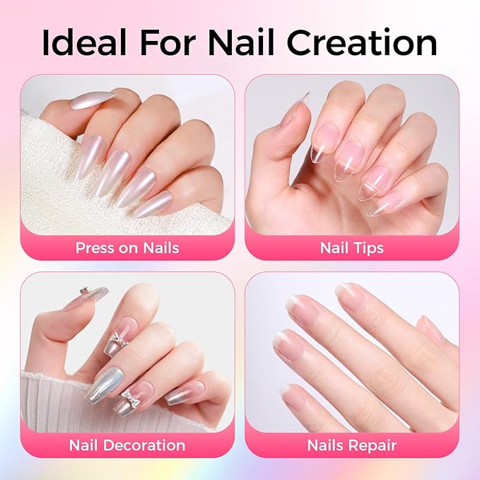 30ML Strong Nail Glue for Press On Nail Tips, Glue Gel for False Nails Fake Acrylic Nail, Upgraded Quick Drying, No Lamp Needed, Long Lasting