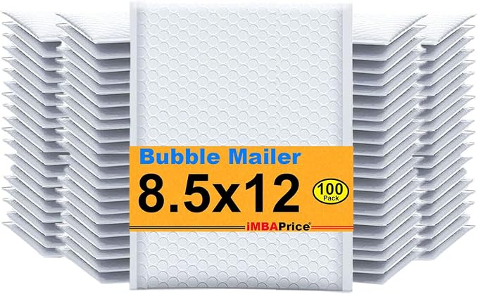 iMBAPrice 100#2 (8.5" x 12") Pure White Color SELF Seal Poly Bubble MAILERS Padded Shipping ENVELOPES (Total 100 Bags)